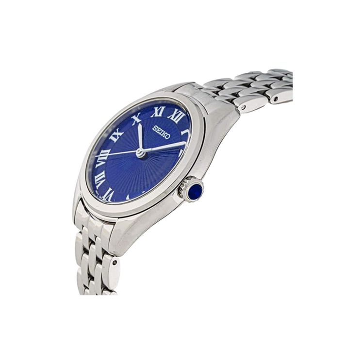 Seiko 50 M Water Resistant Quartz Movement Stainless Steel Strap Womens Watch Blue Dial Women watches SUR329P1