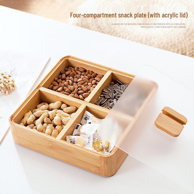Naijiang Japanese Style Bamboo Divided Snack Tray