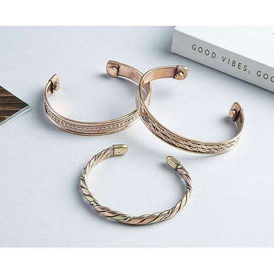 Crocon Exclusive Tibetan Copper Adjustable Bangle Bracelets for women and men Indian pattern  Gift for him & her