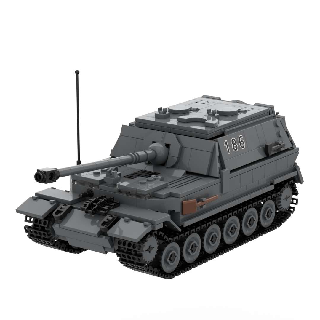 German Army ww2 Panzerjager Tiger P Ferdinand Heavy Tank Military Weapons Toy Destroyer Building Block Camouflage