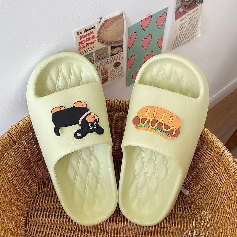 New summer cool slippers women's home leisure soft bottom beach wear thick bottom women's cartoon slippers
