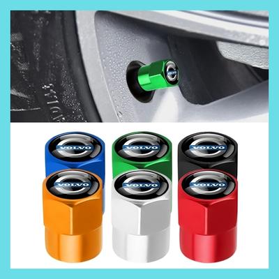 4Pcs/Set Car Wheel Tire Valve Caps Metal Stem Cover For R Design T6 AWD S40 S60 S90 XC40 XC60 XC90 V40 Auto Accessories