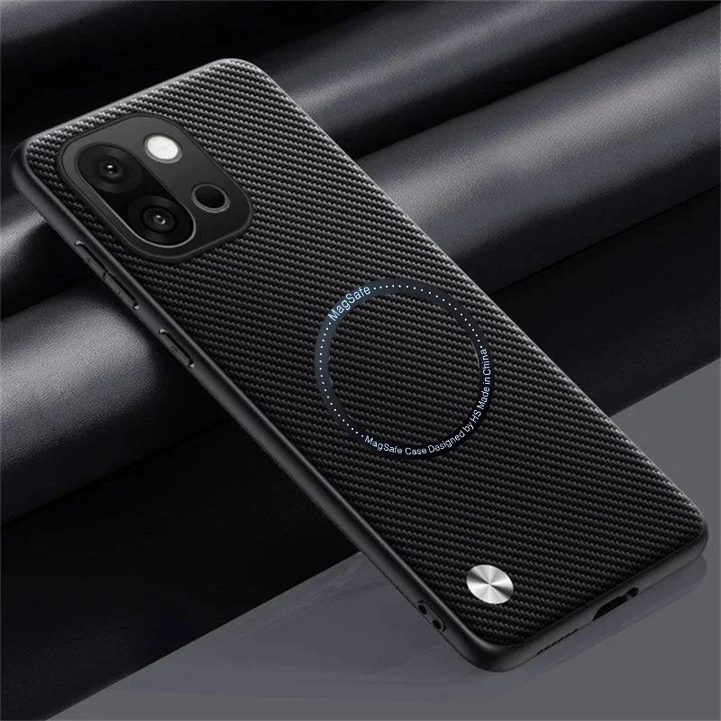 

Minimalist Busines Leather Magnetic Car Holder Case for OnePlus15 13T 13R 12 11 Camera Lens Protect Shoockproof TPU Bumper Cover OnePlus 12