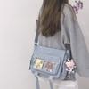 Nylon Crossbody Bag for Girls School Japanese Transparent Bookbag Pocket Women Handbag Shoulder Messenger Satchels