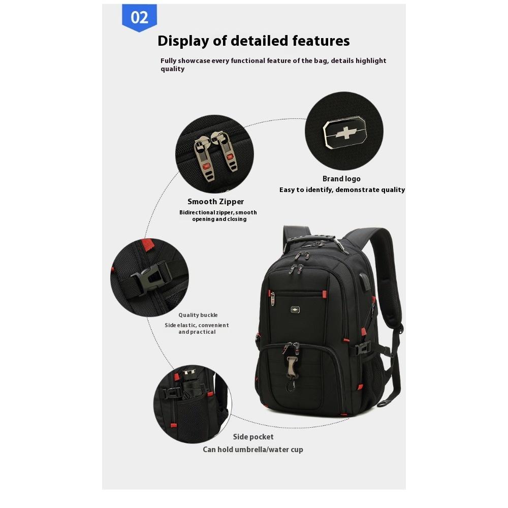 Multifunctional Business Backpack Waterproof Large Capacity Double Backpack Men's Leisure Travel Backpack Premium Sense