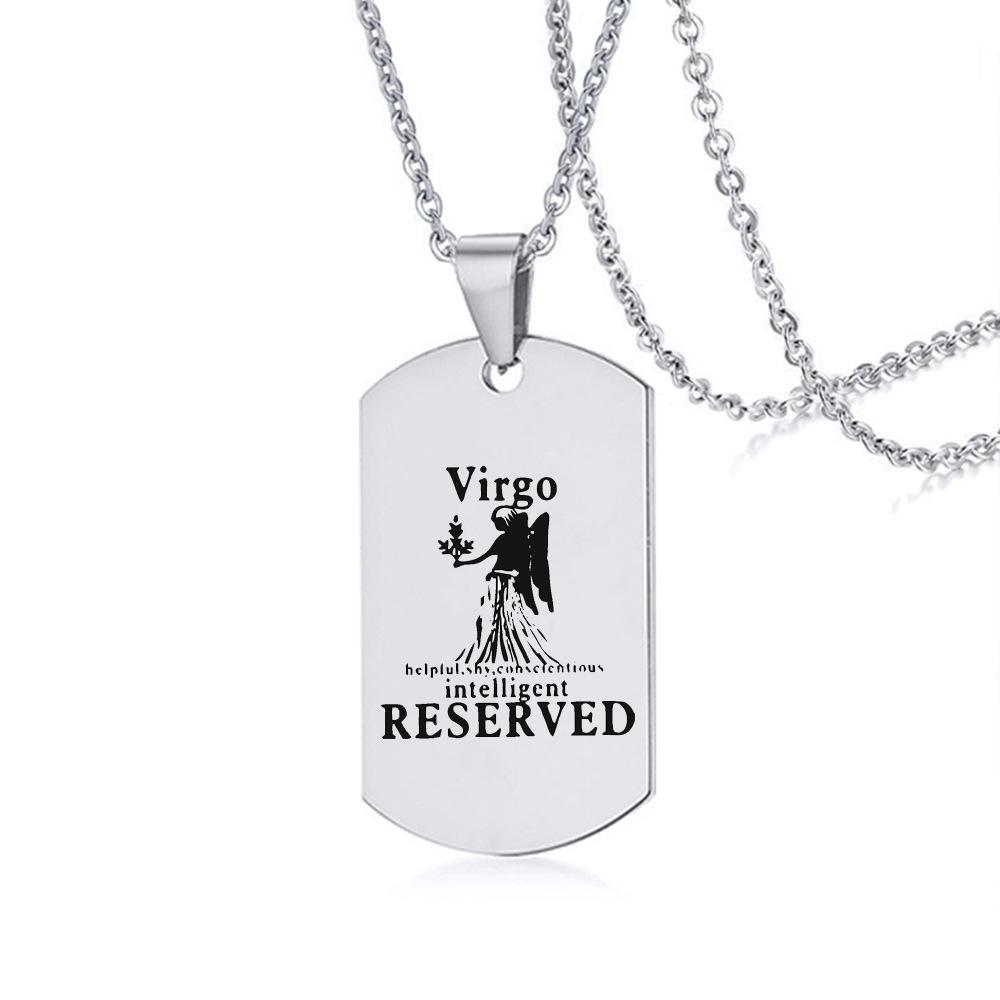 Sternzeichen Halskette für Männer Frauen 12 Konstellation Edelstahl Skorpion Kette Halskette Geburtstagsgeschenk Anhänger Schmuck