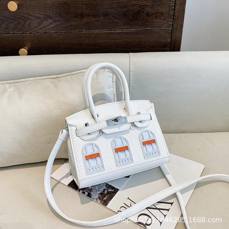 

Новая классическая контрастная маленькая сумка премиум-класса из платины, портативная на плечо, через плечо, женская сумка белый