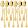 12er Set Goldbesteck Spiegel Edelstahl Geschirrset Wiederverwendbares Westliches Essgeschirr Set Ramadan Löffel Gabel Geschenkset