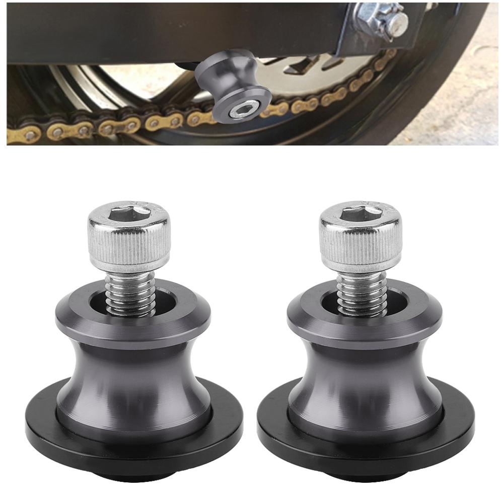 2pcs 6mm Motorcycle CNC Rear Stand Swing Arm Spool Sliders Stand Swingarm Bobbins