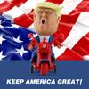 DINOBROS President Donald Trump 2024 Toy Figure Riding Bike Funny Rev Up Car Novelty Gag Gift for Trump Fans