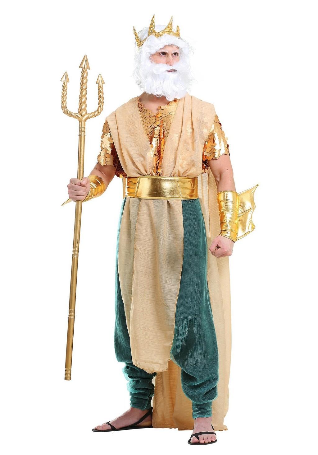 Enchanting Couples Costume For Halloween Includes Majestic Sea King And Mesmerizing Mermaid Attire Mens,L