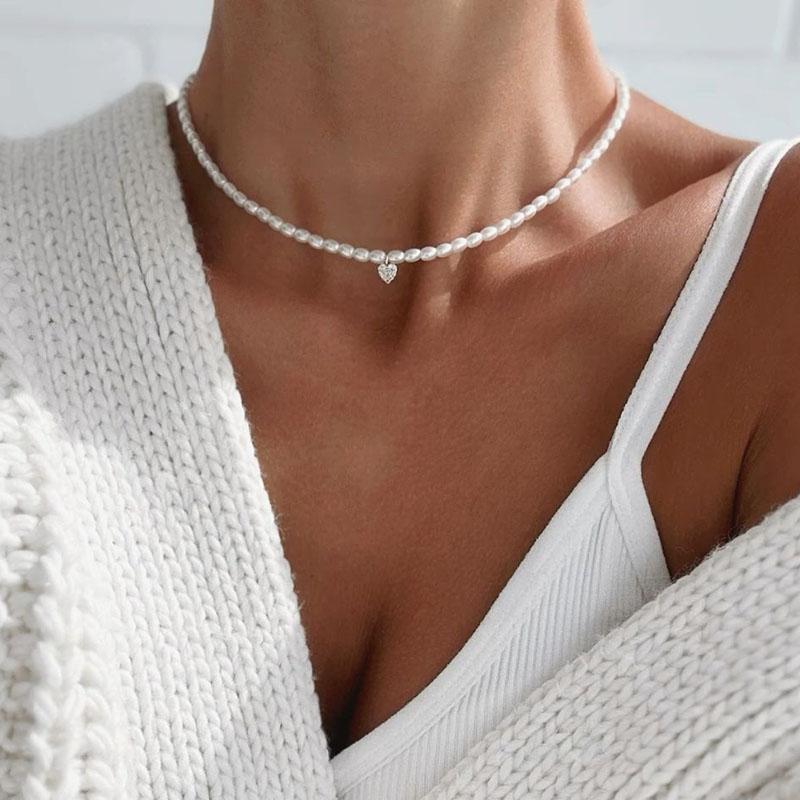 

Fashion Tassel Chain Pendant Necklace For Women Boho Transparent Crystal & Imitation Pearl Chain Jewelry Valentine s Gift N0538