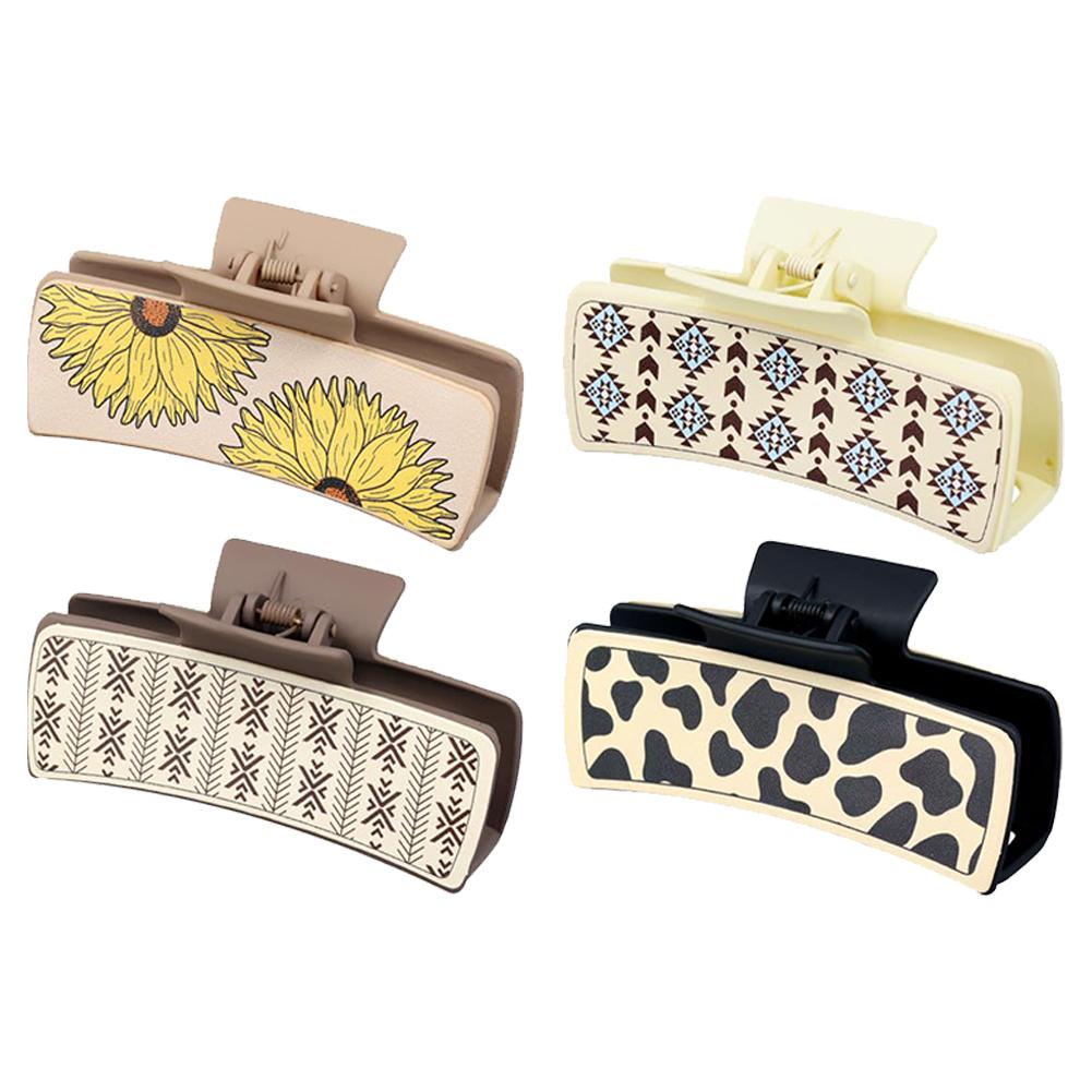 

3/4 шт. Зажимы для волос «Краб» Прямоугольные зажимы «Краб» Нескользящие Сильная фиксация Зажимы для челюстей для густых тонких волос для женщин и девушек