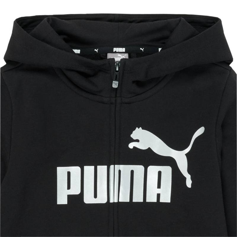Puma Jacket Kids Letter Hooded Zipper Fitted Long Sleeve Kids jackets Black 587048-01