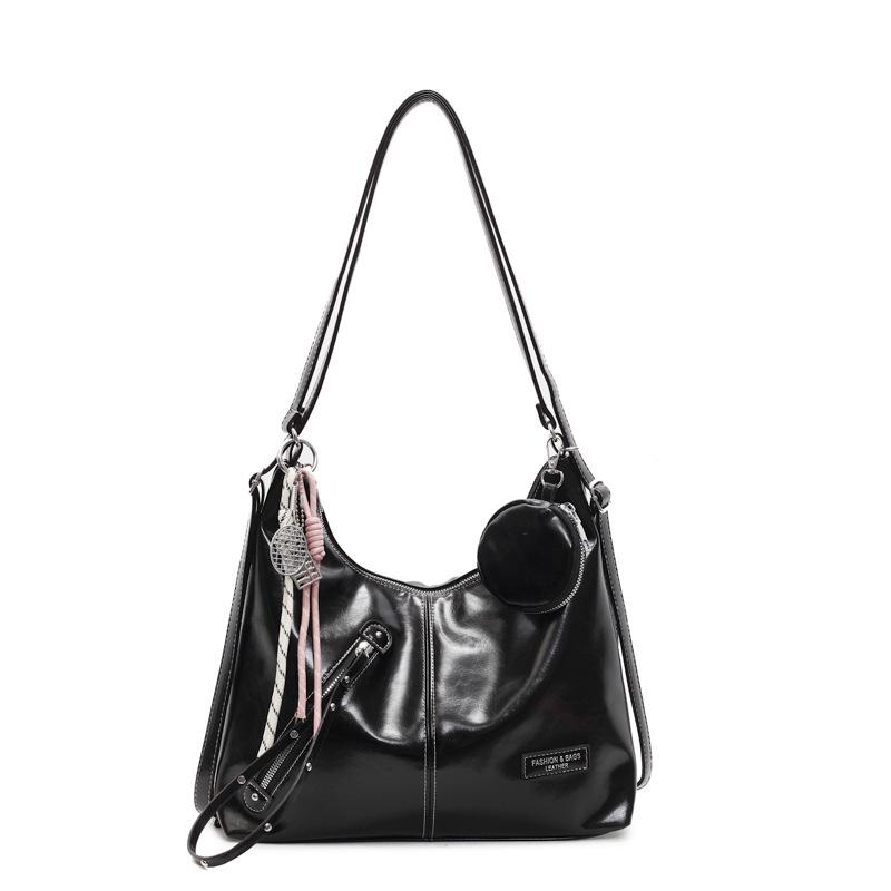 Trend Spice Girl Style Casual Simple Shoulder Tote Bag Versatile Fashion Commuter Large Capacity Shoulder Crossbody Bag