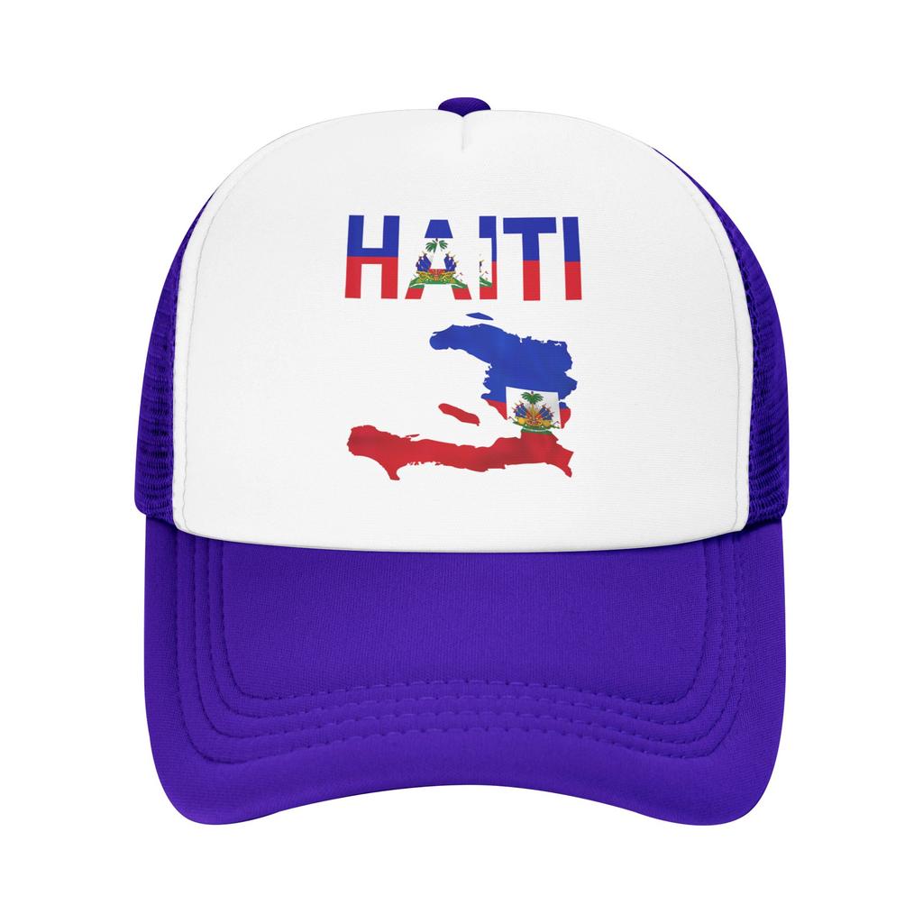 Haiti Flag Map Haitian Pride Mesh Baseball Caps Unisex Sport Trucker Worker Cap Hat Adjustable Summer Trucker Hat