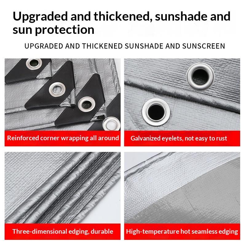 Heavy Duty Sun Shade Cloth Waterproof UV Block Tarpaulin Tear Resistant Sunscreen Tarp with Rustproof Grommets forPatio Carport