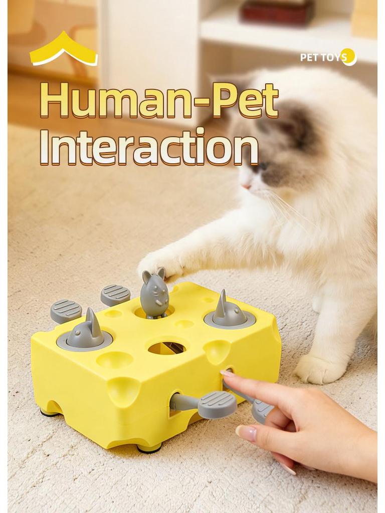 Interactive Cheese-Themed Cat Toy Dispenser