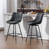 Bar Stools Set of 2, 68 cm Swivel Counter Stools with Backrest for Kitchen Island, Dining Room, Black