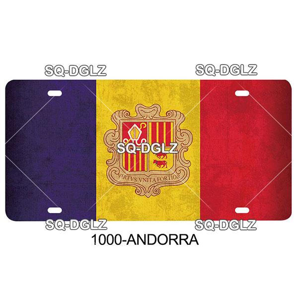 [SQ-DGLZ] AB Stadt Nummernschild Metallschild Vintage Plakette Blechschild Wanddekoration für Bar Landesflagge Polen/Brasilien/Australien