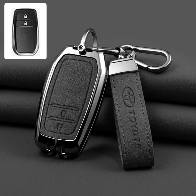 Car Key Case Cover for Toyota Land Cruiser 200 Prado Crown TLK 200 Yaris Cross Hilux Innova Rav4 Fortuner Camry 55 50 Keychain
