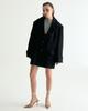 Salon De Seoul Unisex Hairy Wool Coat Jacket - Boucle Black