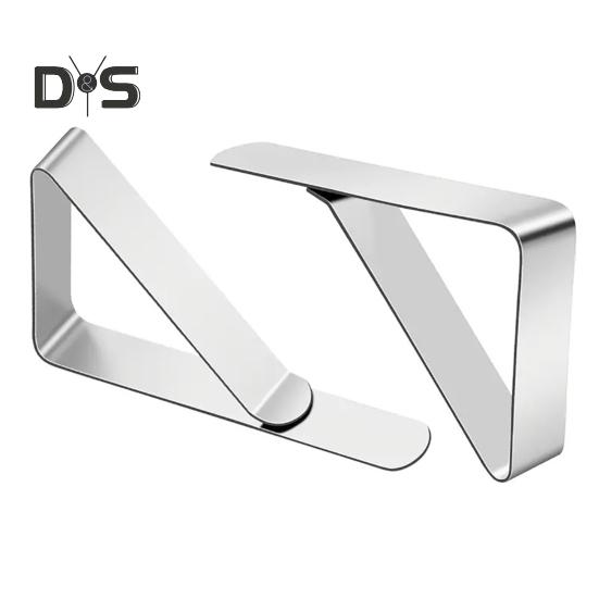 6/12/24 Stück Edelstahl-Tischdeckenklammern, rutschfest, strapazierfähig, für drinnen und draußen, Hochzeit, Party, Picknick, Camping, Tischdeckenhalter, dreieckige Befestigungsklammer