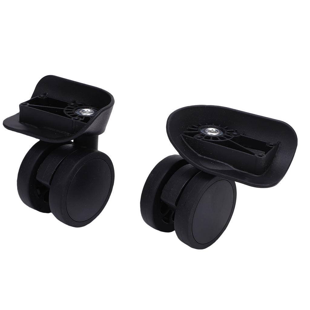 2pcs Luggage Suitcase Double Row Wheels Black Quiet Universal Rotation Casters Replacement