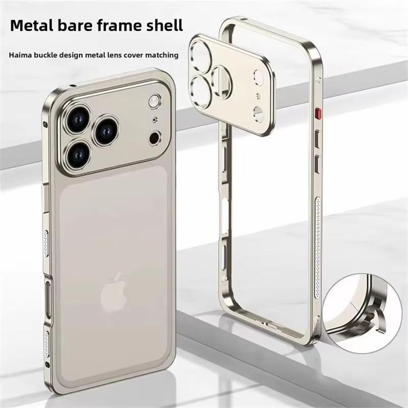 High Quality Metal Camera Lens Frame Bumper Mobile Phone case for iPhone 13 14 15 16 17 Pro 17pro Max case Matel Aluminum