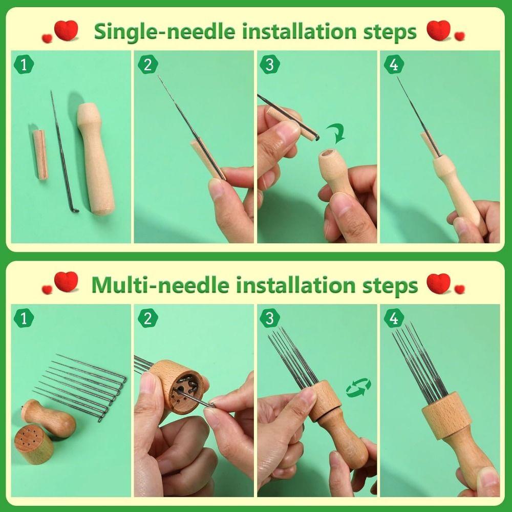 34Pcs/Set Creative Wool Felting Needle Tools Wool Felting Needles Kit  Doll Making Tools