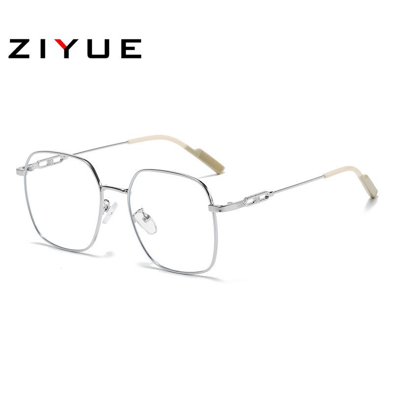 Metal Matte Glasses for Women - Built-in Blush, Prescription Compatible, Large Frames, Face Slimming Effect