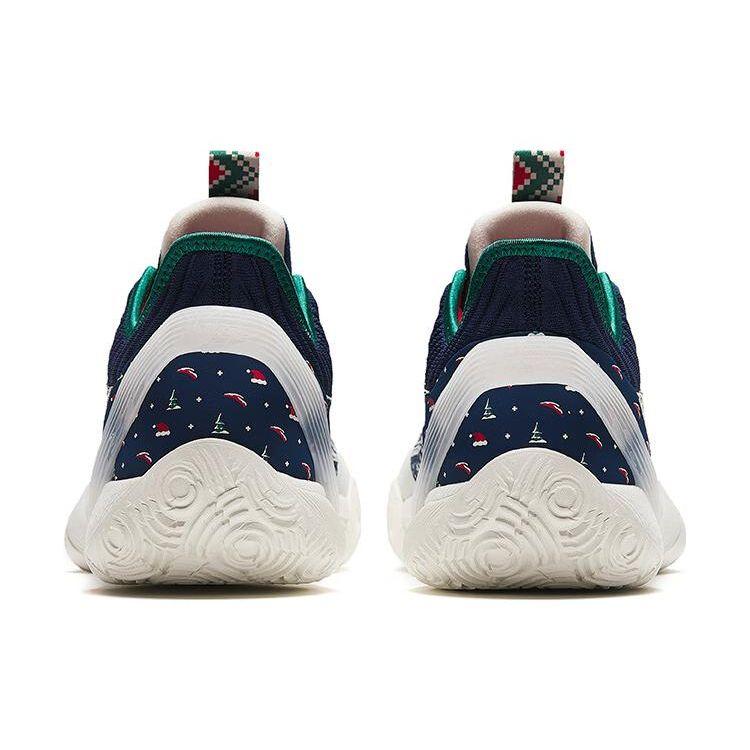 Anta Three Points Rain 1st Generation Christmas Nitrogen Technology Shock Absorption Wear Resistant Low Top Basketball Shoes 912411102-1