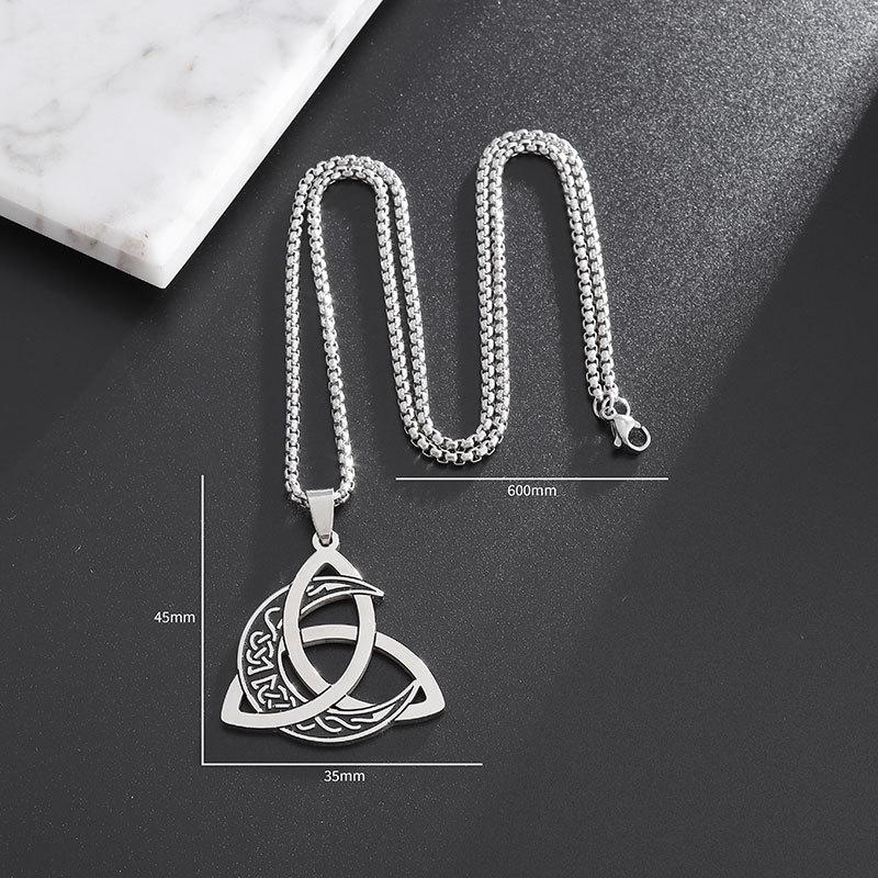 

Men s Triangular Moon Phase Surrounding Necklace