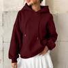 Women's Hoodie Casual Fashion Long Sleeved Solid Color Hooded Hoodie