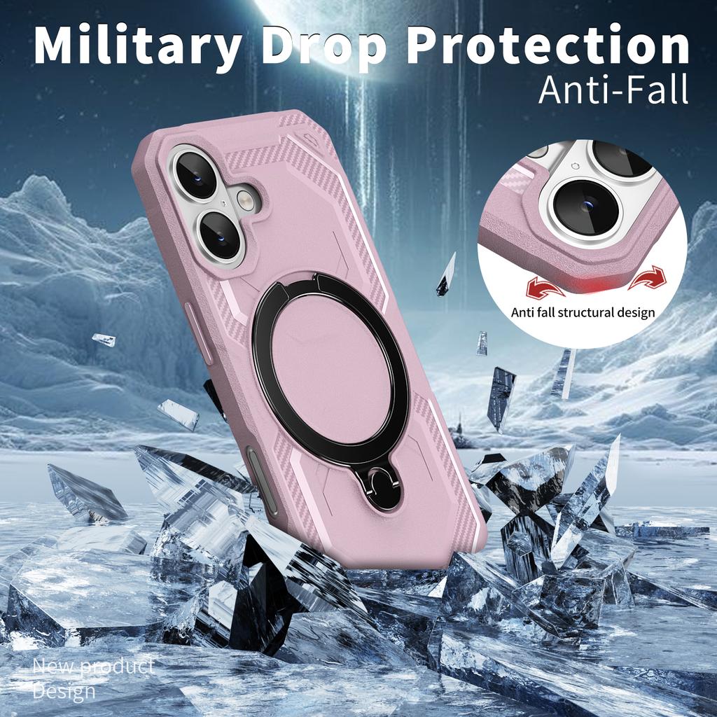 For iPhone 17 Case Compatible with MagSafe Kickstand TPU+PC Phone Cover