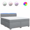 Vidaxl Letto Continentale Con Materasso, Grigio Chiaro, Tessuto, 180X200Cm