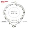 Unique Asymmetrical Heart Designs Faux Pearls Accent Necklace Alloy Material Lightweight Jewelry Gift For Her