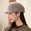 Hepburn Style Elegant Women's Woolen Basin Hat Woolen Top Hat Fashion Travel Hat Bucket Hat