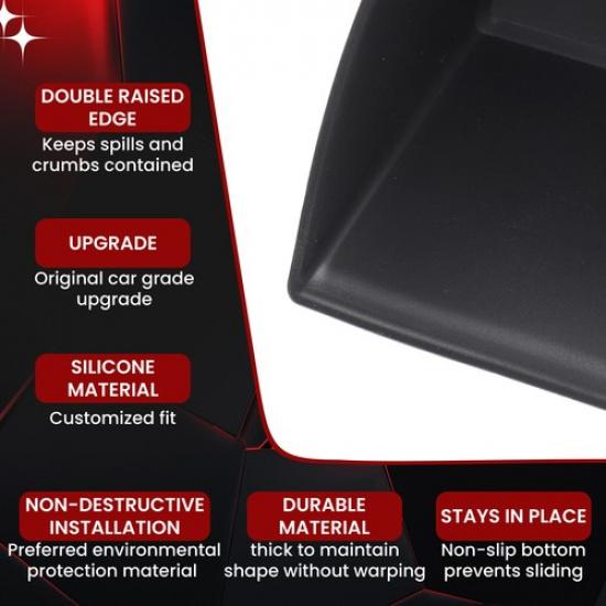 Black Silicone Center Console Storage Box Pad For LR L663 Defender 2025+