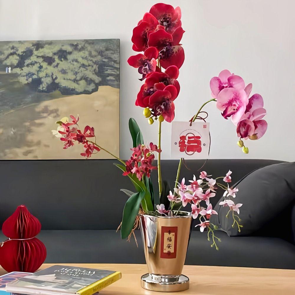 Silver Color Phalaenopsis Orchid Pot Ceramic Plants Container New Gardening Supplies