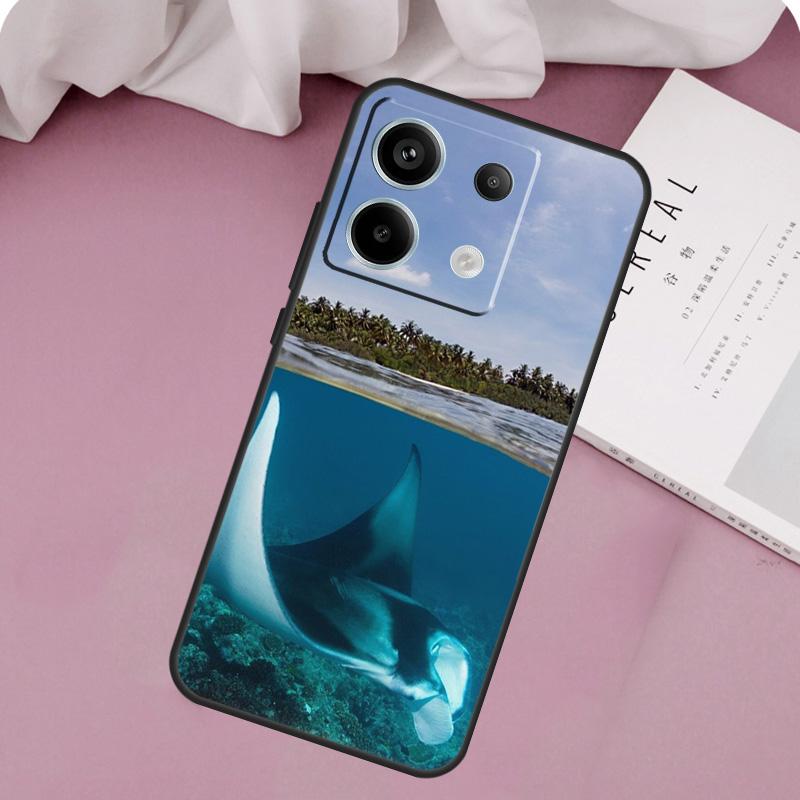 Animal Manta Ray Case For Xiaomi Redmi Note 13 14 12 11 10 9 15 Pro Plus Redmi 15 14C 10C 12C 13C 15C Cover