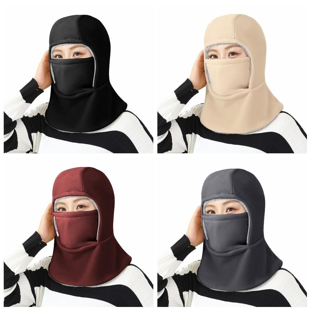 Fleece Warm Hat Mask Cold-proof Ski Windproof Cap Winter Warm Hat Balaclava Cycling Cap  Women Men