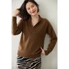Temperament double-strand thickened pullover stacked V-neck sweater autumn and winter new high-end women's bottoming knitted sweater thick