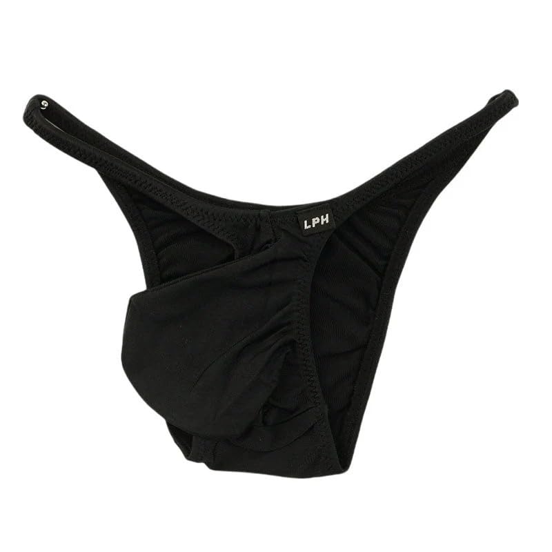 Bikini Shorts MFS Fabric Bulky Type 3D Front Sexy Underwear Low Rise Half Back Bikini La Pomme Black [La Pomme] Men's