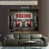Oxing Gym Fitness Tapestry 2D Flat Printed Peach Skin Wall Hanging Workout Room Decor Background Cloth For Man Cave Bedroom