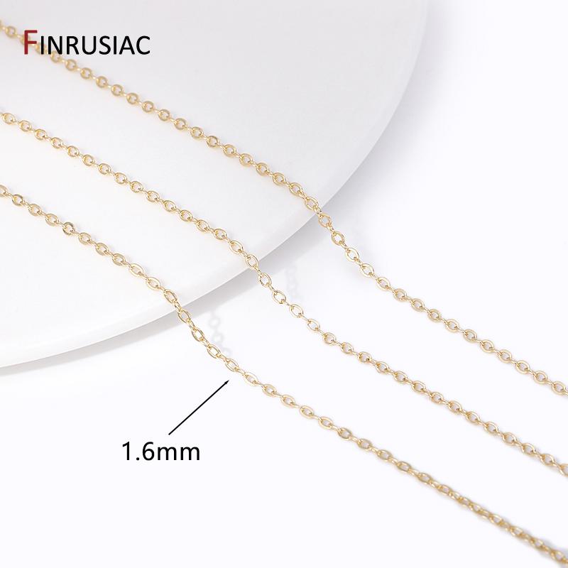 

1.6mm 14K Gold Plated Brass Oval Thin Chains For Jewelry Making, DIY Jewelry Accessories Necklace Findings Wholesale Length 1 meter