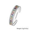 New Fashion Irregular Micro-Inlaid Colored Zirconium Light Luxurious Style Open Bracelet for Women