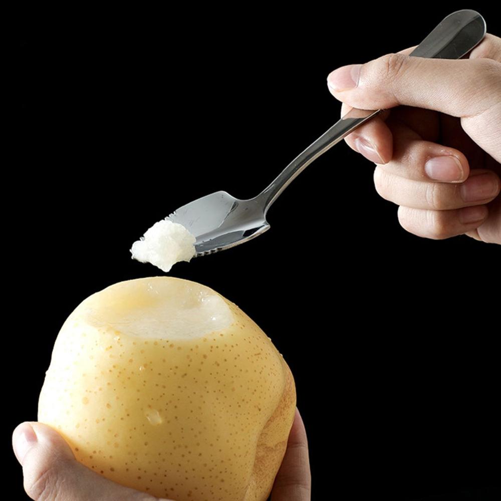Citrusová kuchyňská multifunkční škrabka se zoubkovaným okrajem naběračka na kiwi lžička na grapefruit zpracovač dětské stravy nástroj na ovocné pyré