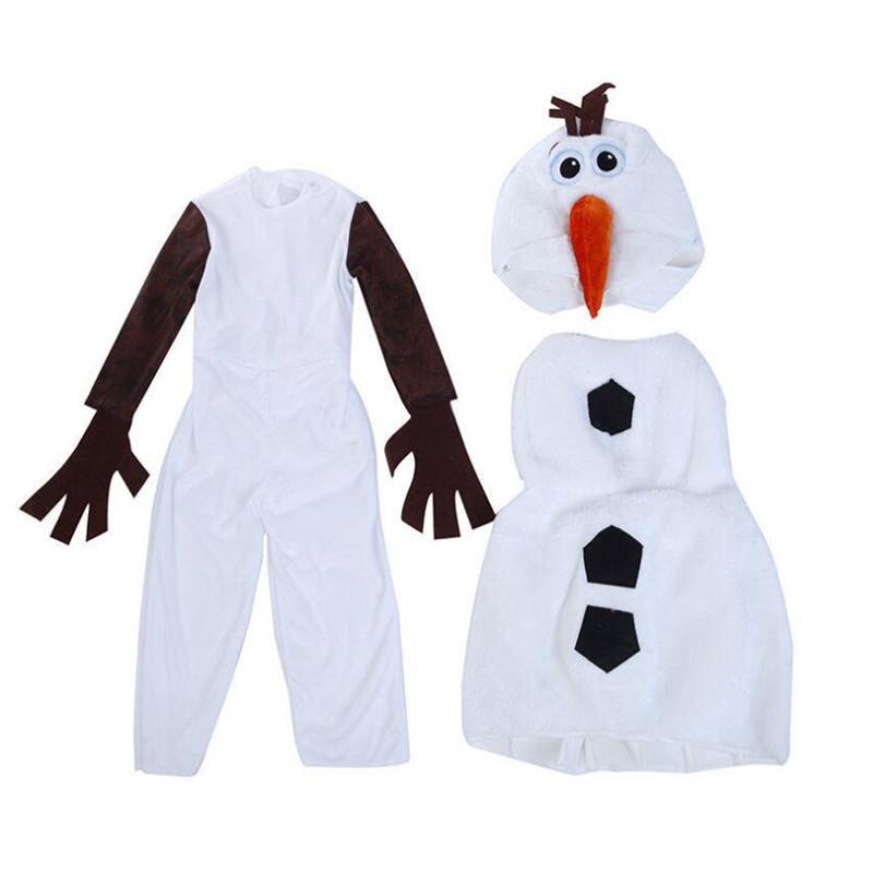 New Year Christmas Girls Olaf Cospaly Costume Frozen Deluxe Toddler Bodysuit Halloween Hooded Costume Party Gift Dress Up