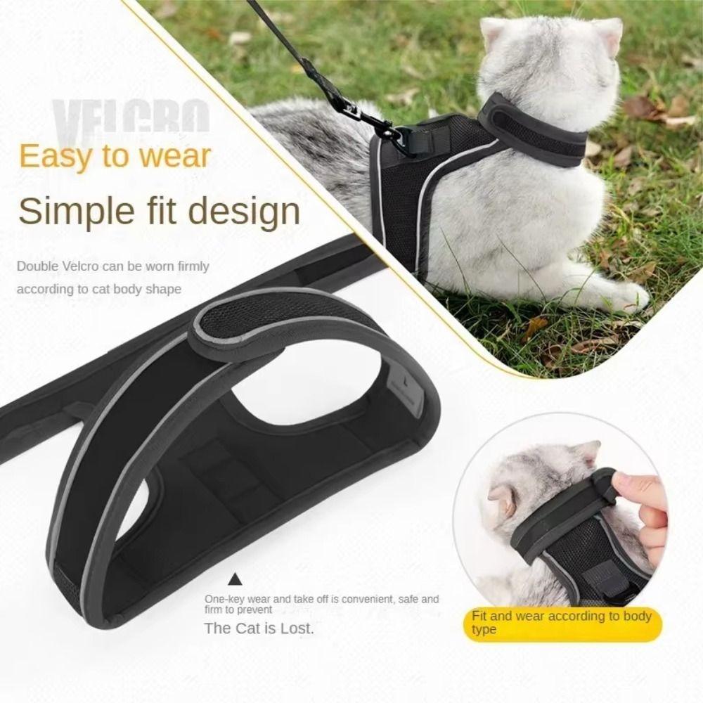 Polyester Cat Escape Proof Collar Strap Soft Cats Traction Belt Practical Cat Chest Strap  Training